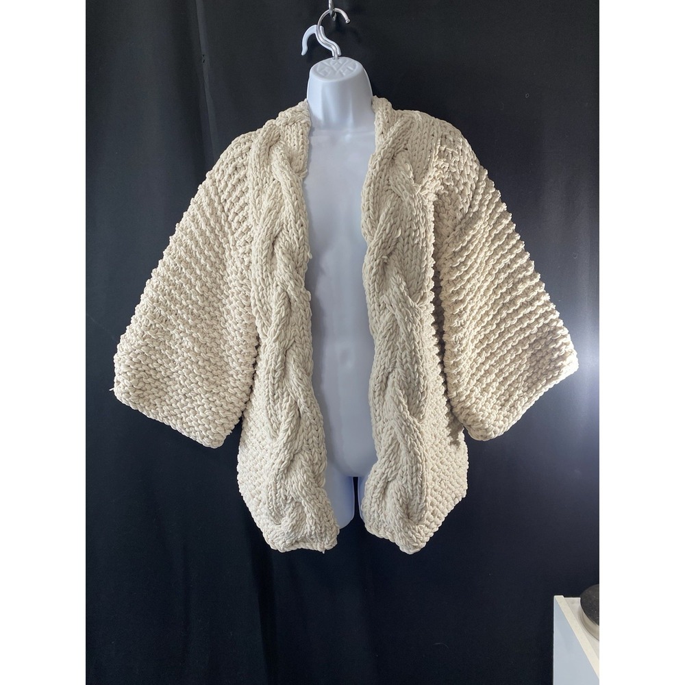 Poll‎ Womens Chunky Knit Cardigan Sweater Measures Large Fisherman Fall Earthy